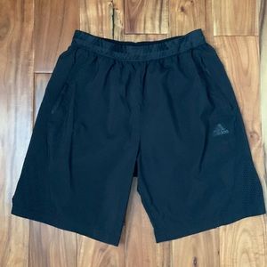 Adidas Mens Light weight black athletic gym work out shorts Large EUC